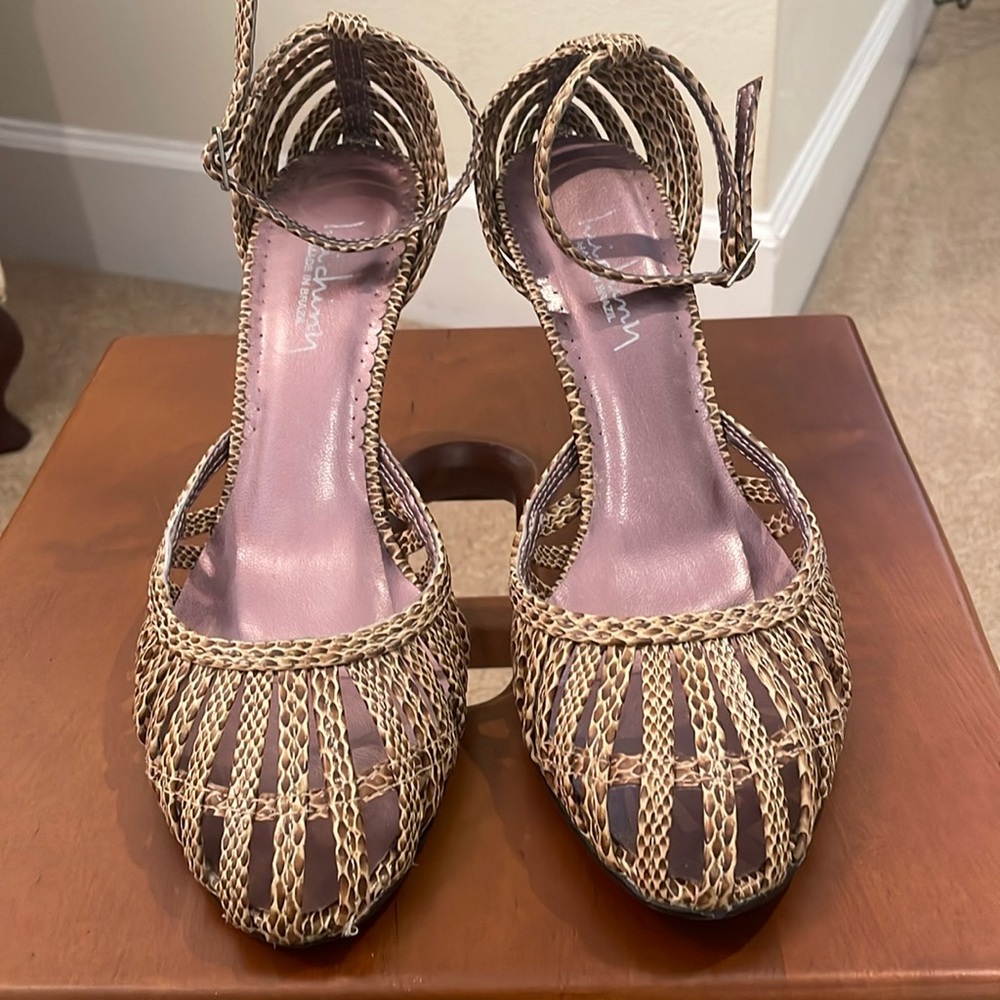 Vintage Luichiny Snakeskin Shoes Size 7 In Original Box